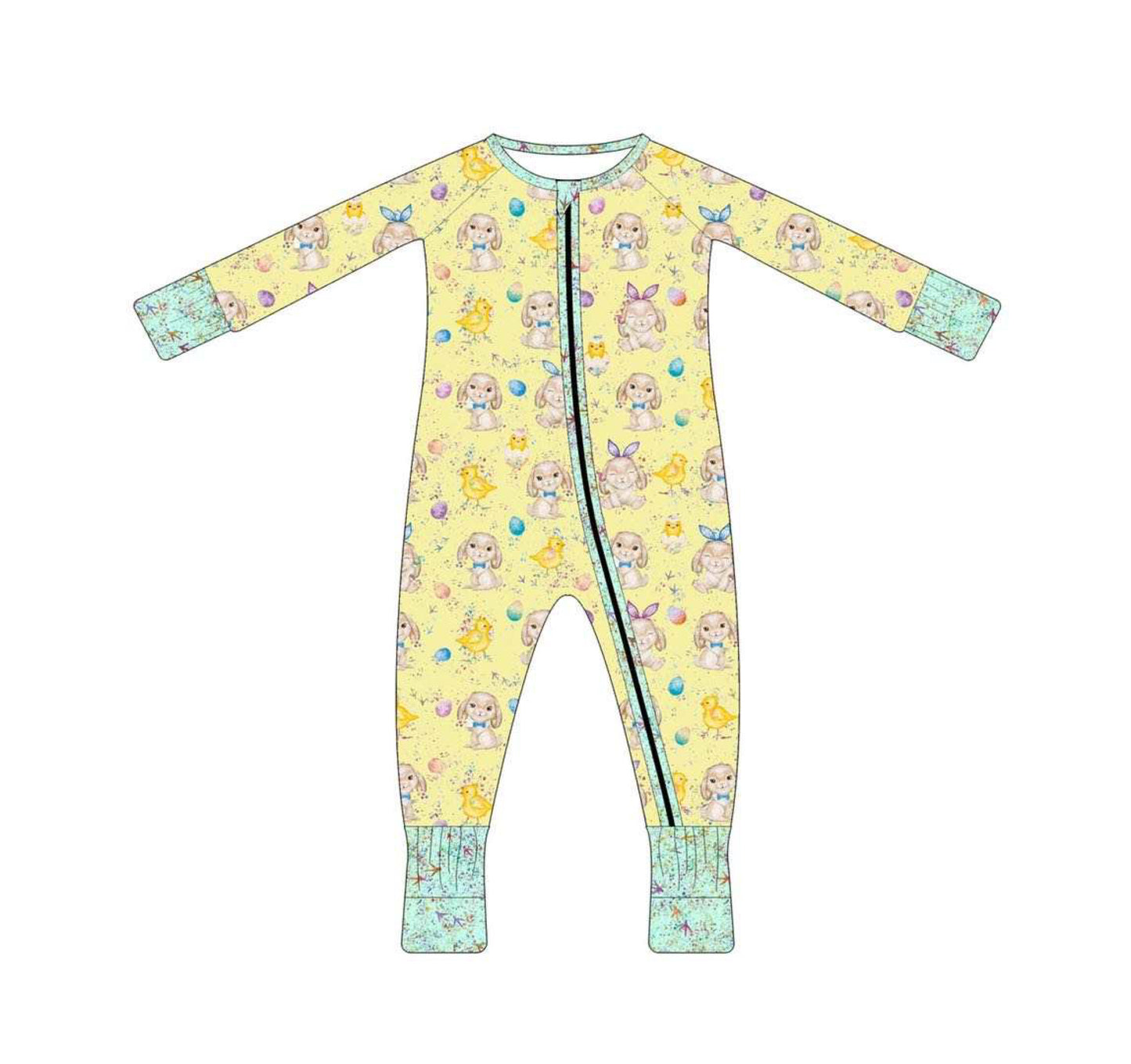 Hoppy Vibes Snug Set (yellow/seafoam)